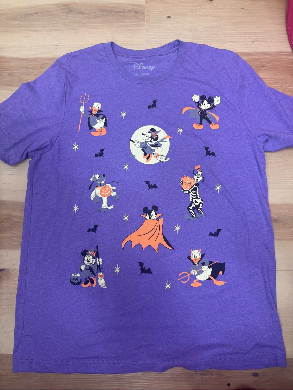 Disney’s Purple Halloween Character Graphic Tee with Orange Accents